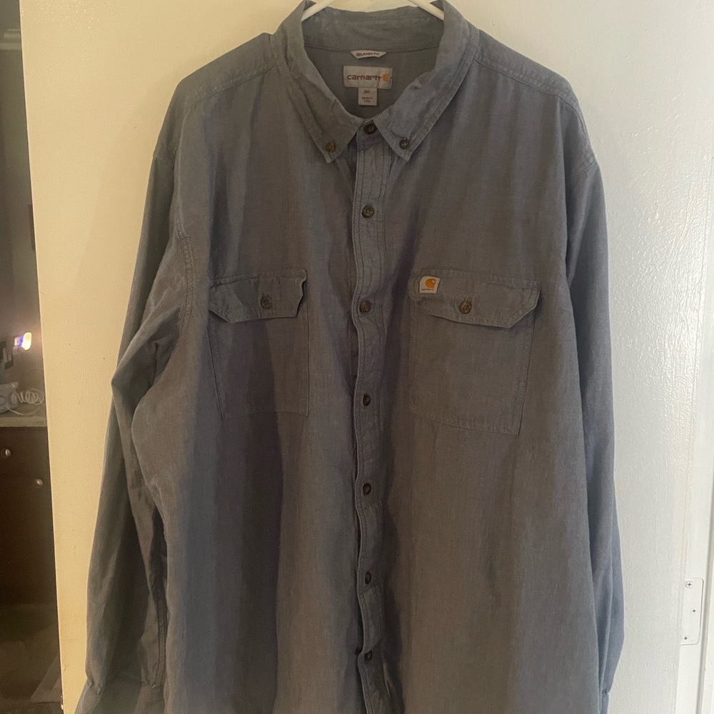 CARHARTT 3x DENIM BUTTON UP TOP , like new